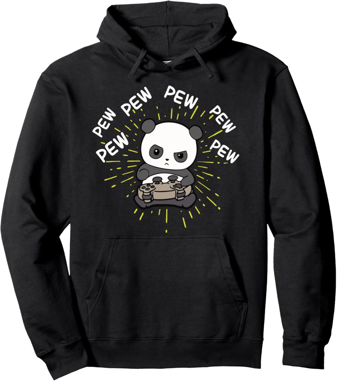 süsser Panda Gamer Pew Pew Jungs Zocker Controller Computer Pullover Hoodie