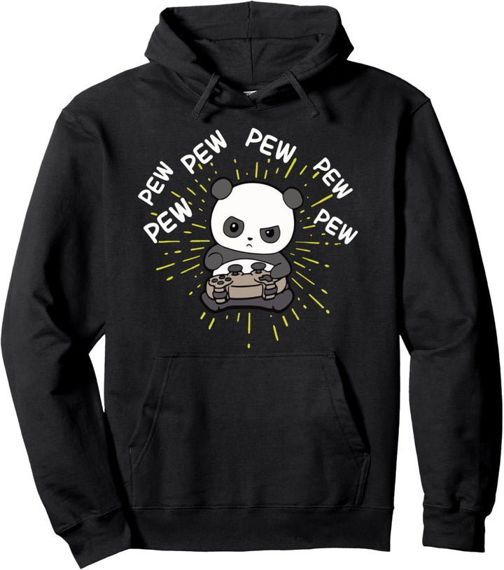 süsser Panda Gamer Pew Pew Jungs Zocker Controller Computer Pullover Hoodie