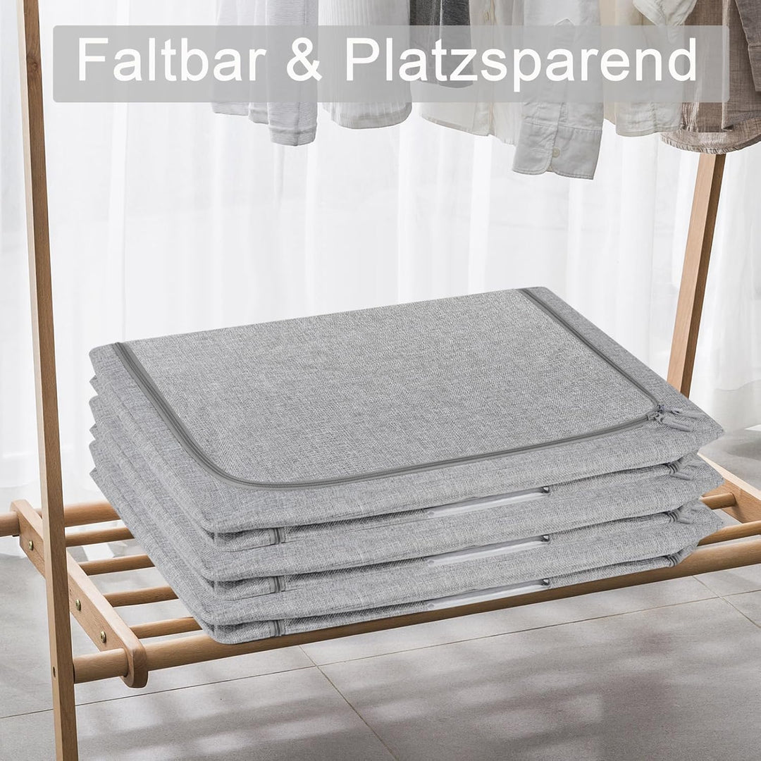 Faltbare Kleidung Aufbewahrung Mit Reissverschluss & Metallrahmen Feuchtigkeitsresistente Aufbewahru