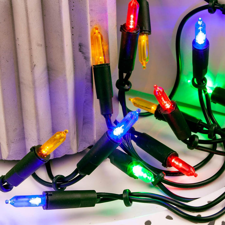 hellum Lichterkette innen mit 50 LED, mini Lichterkette bunte Lichter beleuchtete 7,35m, Lichterkett