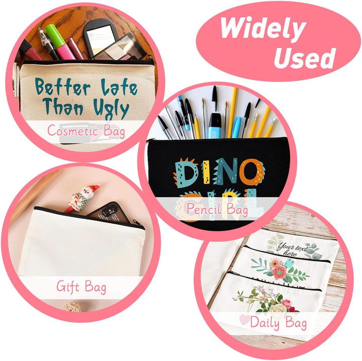 30 Stück Canvas Zipper Pouch Taschen, DIY Handwerk Blank Makeup Taschen, Canvas Bleistift Fall Kosme