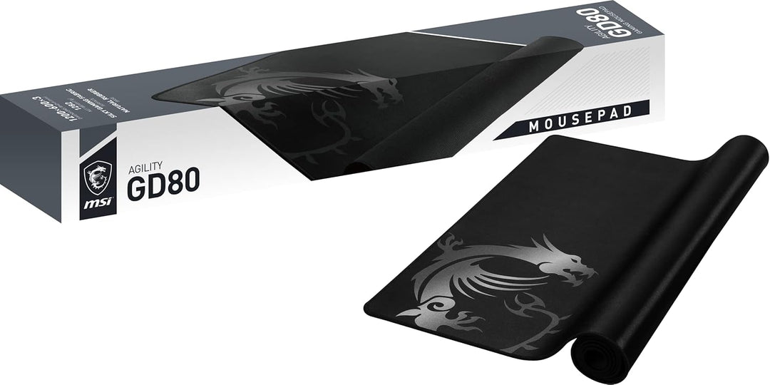 MSI AGILITY GD80 - XXXL Gaming Mauspad, Gaming Oberfläche mit Seidentextur, weiche gesäumte Kanten,