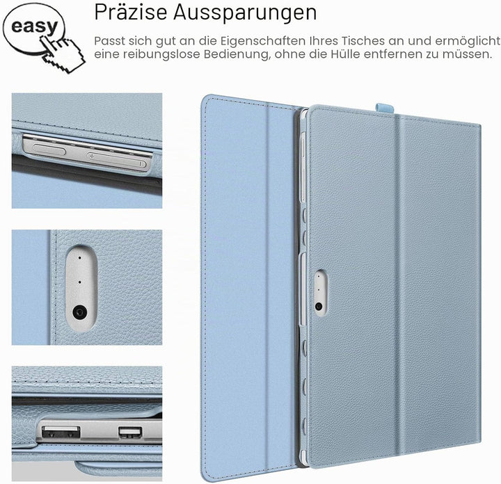 Fintie Hülle für Microsoft Surface Pro 7+ / 7/6 / 5/4 / 3 - Multi-Sichtwinkel Kunstleder Tasche Schu