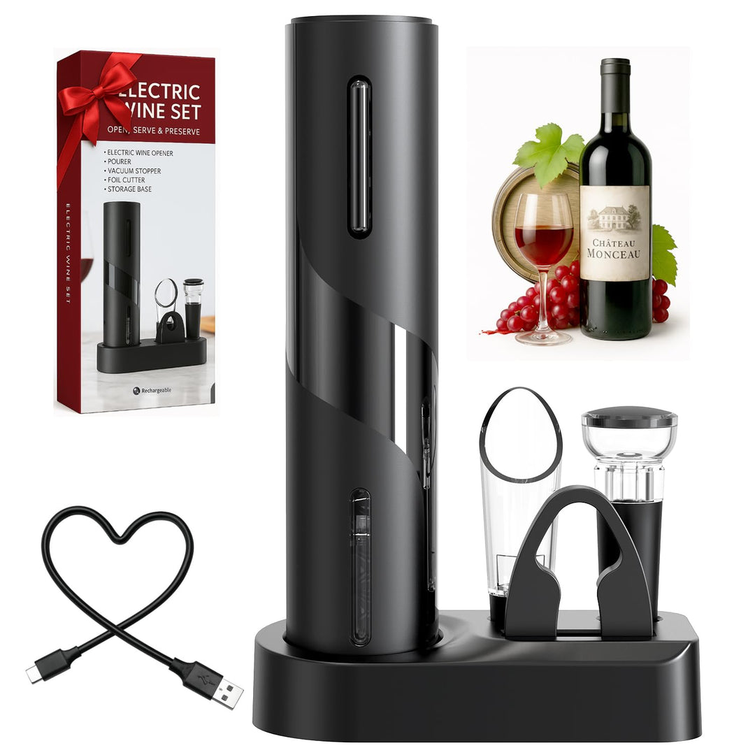 Korkenzieher Elektrisch, USB 5-in-1 Weinöffner-Set, Wiederaufladbar