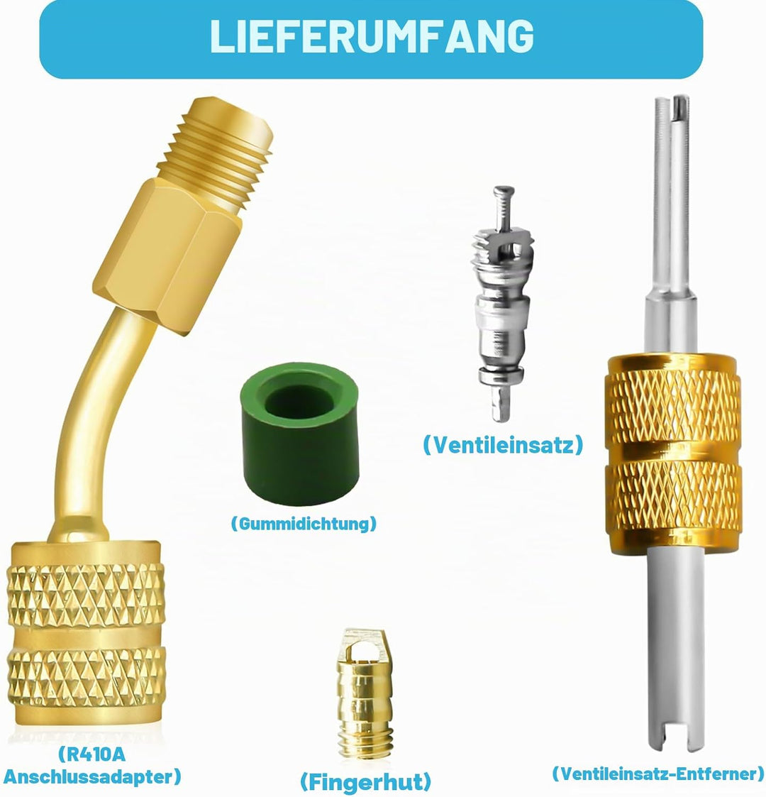 R410A-Adaptersatz, Split-Adapter 5/16 auf 1/4-Kupplung, R410A-Kältemittelschlauch-Adapteranschluss,