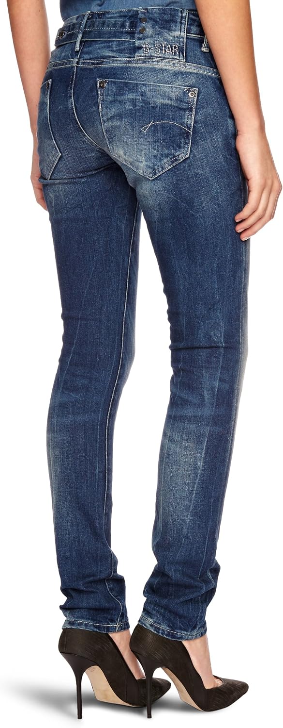 G-STAR Damen Lynn Mid Skinny Jeans 23W Schwarz (Dusty Grey D06746-b472-a799), 23W Schwarz (Dusty Gre