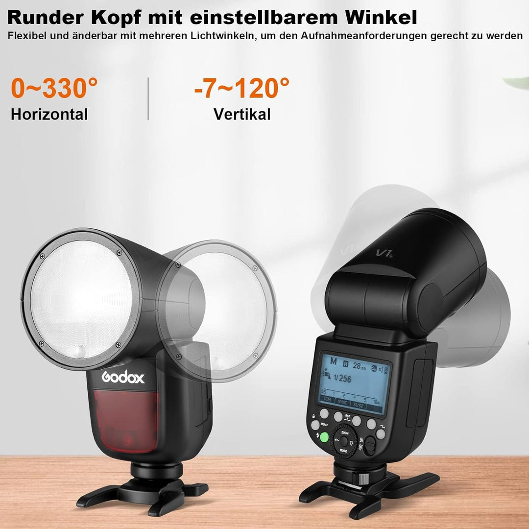 GODOX V1-C Blitz für Canon Rundkopf Kamerablitz Speedlite TTL Speedlight 2.4G Wireless System 1/8000