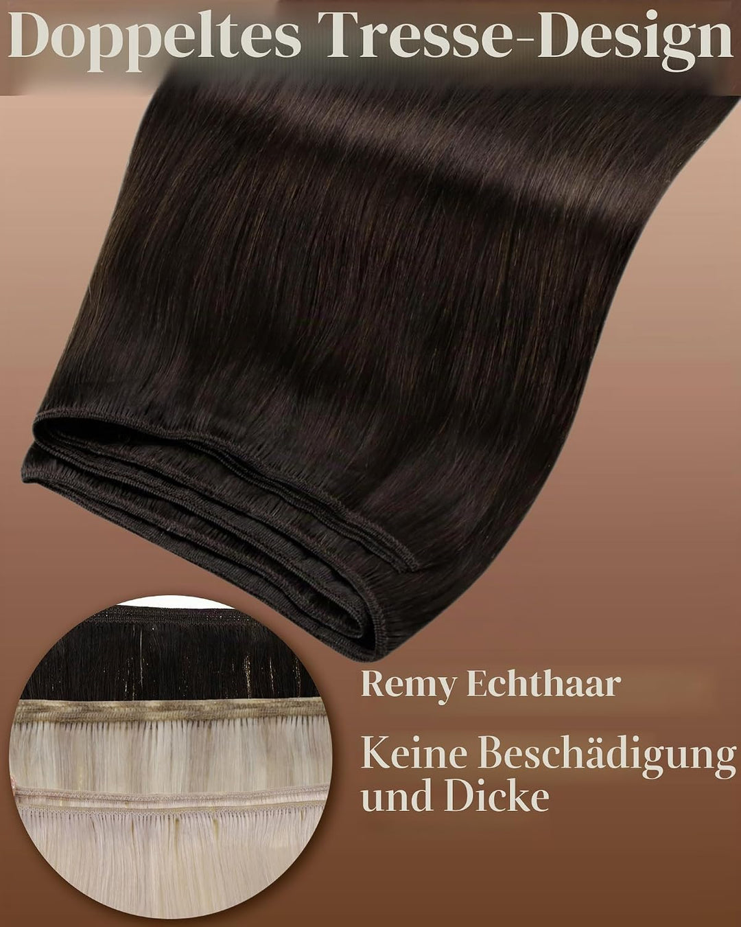 Hetto Braun Echthaar Tressen Extensions Remy Tressen Echthaar Extensions Naturlich Tressen Echthaar