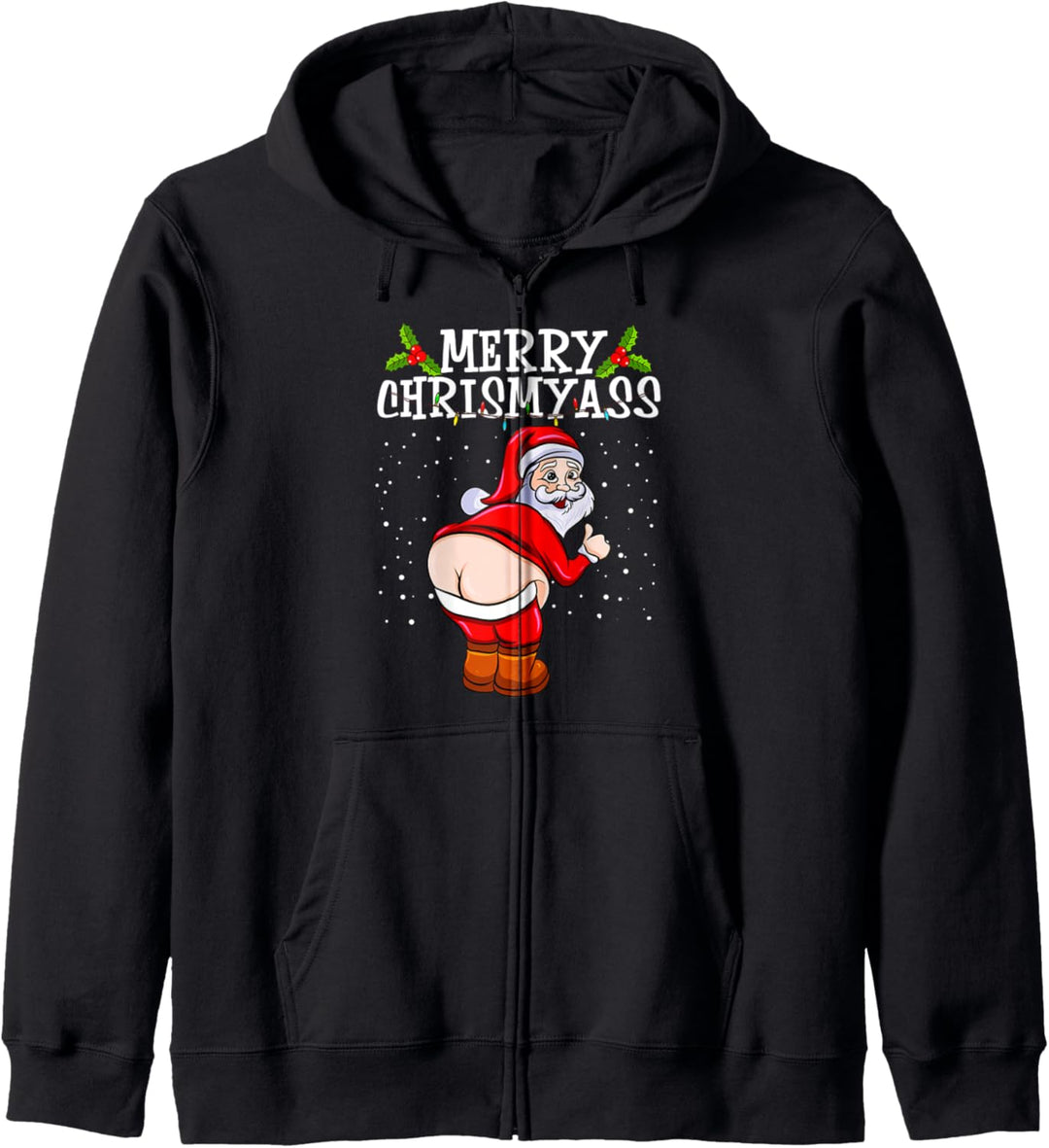 Lustiger Weihnachtsmann, nackter Arsch, Merry Chrismyass Kapuzenjacke