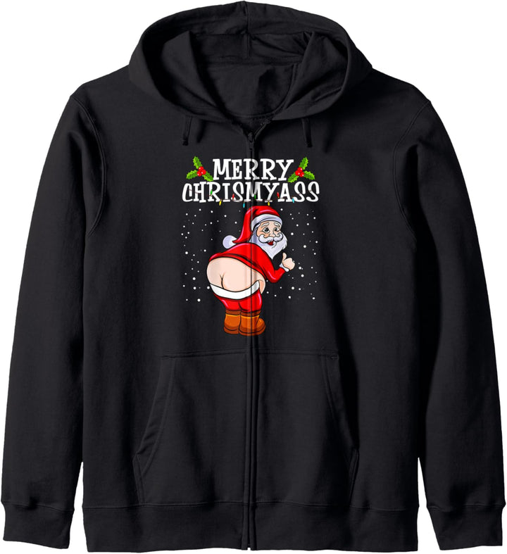 Lustiger Weihnachtsmann, nackter Arsch, Merry Chrismyass Kapuzenjacke