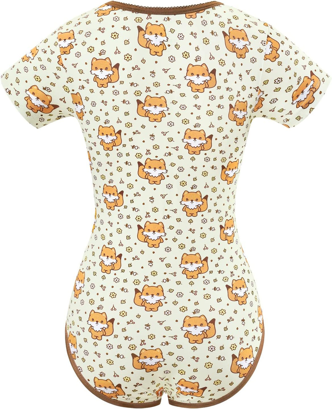 LittleForBig Baumwolle Strampler Onesie Pyjamas Bodysuit-Waldfuchs Strampler Braun XXL, Braun XXL