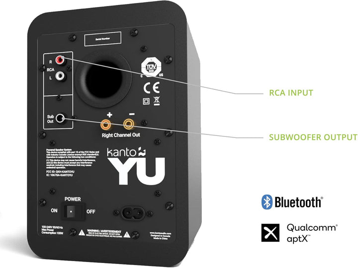 Aktivlautsprecher HiFi Bluetooth Kanto YU schwarz matt verkauft paarweise