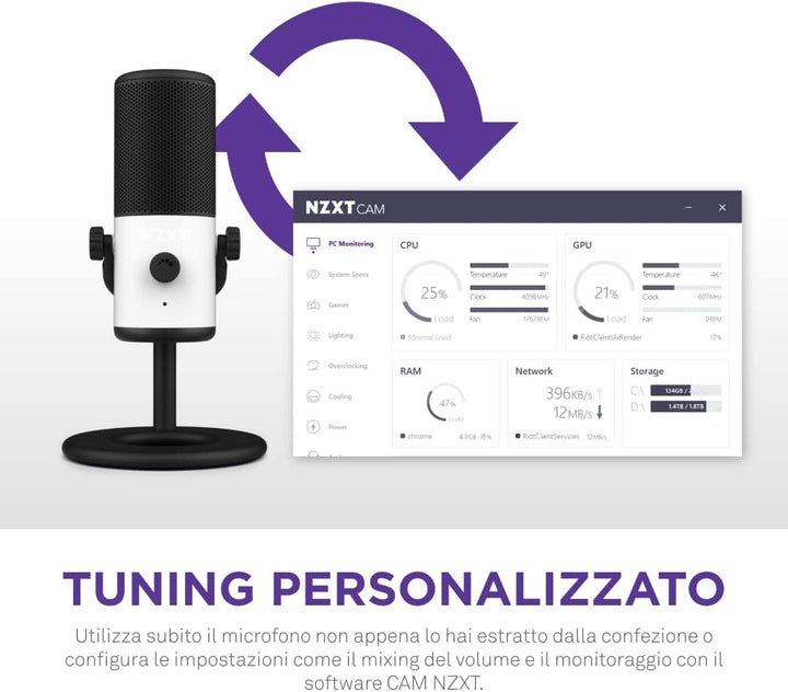 NZXT Capsule Mini USB-Mikrofon - AP-WMMIC-W1 - Hohe Auflösung – Nierenförmige Richtcharakteristik –