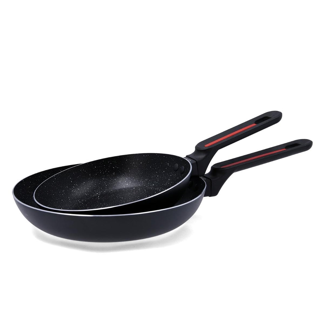 QUID TENTACION - Set mit 2 Pfannen aus gepresstem Aluminium, 20 cm - 24 cm estandar Schwarz, estanda