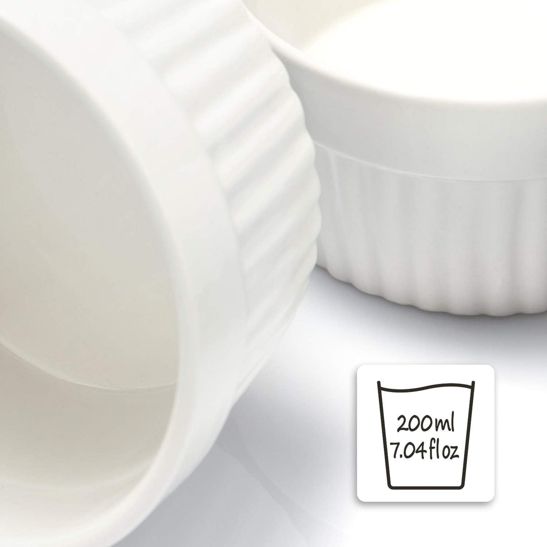 COM-FOUR® 6x Soufflé Förmchen - Creme Brulee Schälchen aus Keramik - Ofenfeste Förmchen - Dessertsch