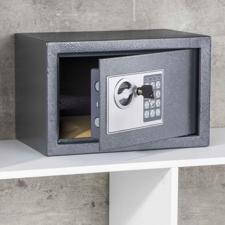 Haushalt International Safe mit Elektronik Zahlenschloss und Schlüssel Tresor schwarz 31 x 20 x 20 c