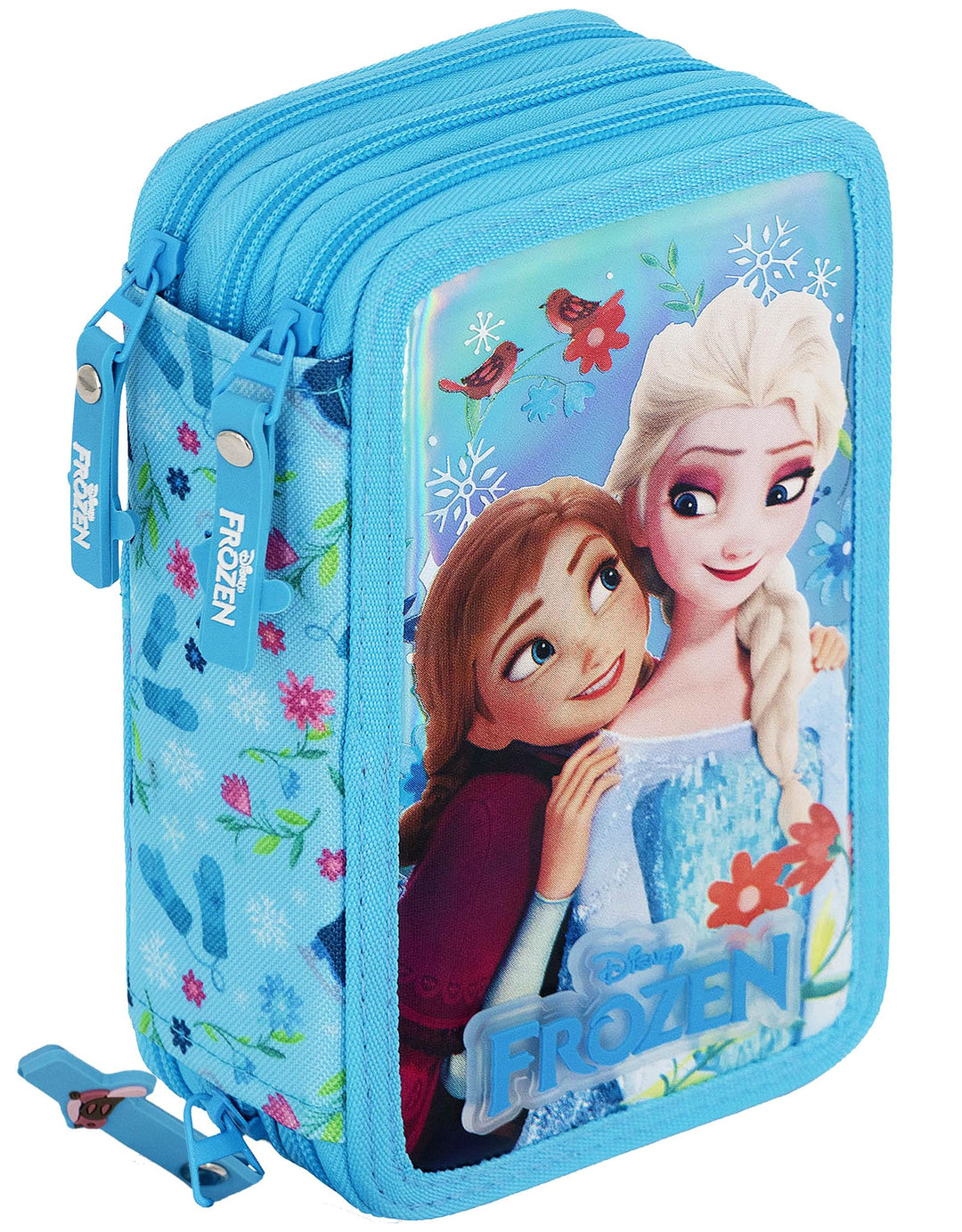 3-Fach Federmäppchen Mädchen Gefüllt für Die Eiskönigin Frozen Fan – Schulmäppchen Set 46 Teile mit