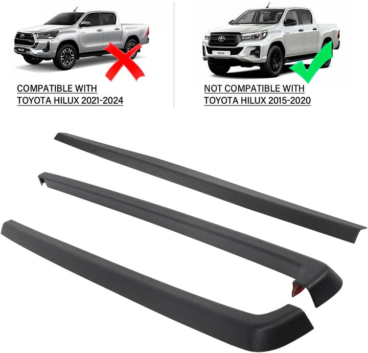 Ladekantenschutz Set 3 Teile für Double Cab Toyota Hilux 2016–2020 Pre-Facelift, Passgenauer Heckkla