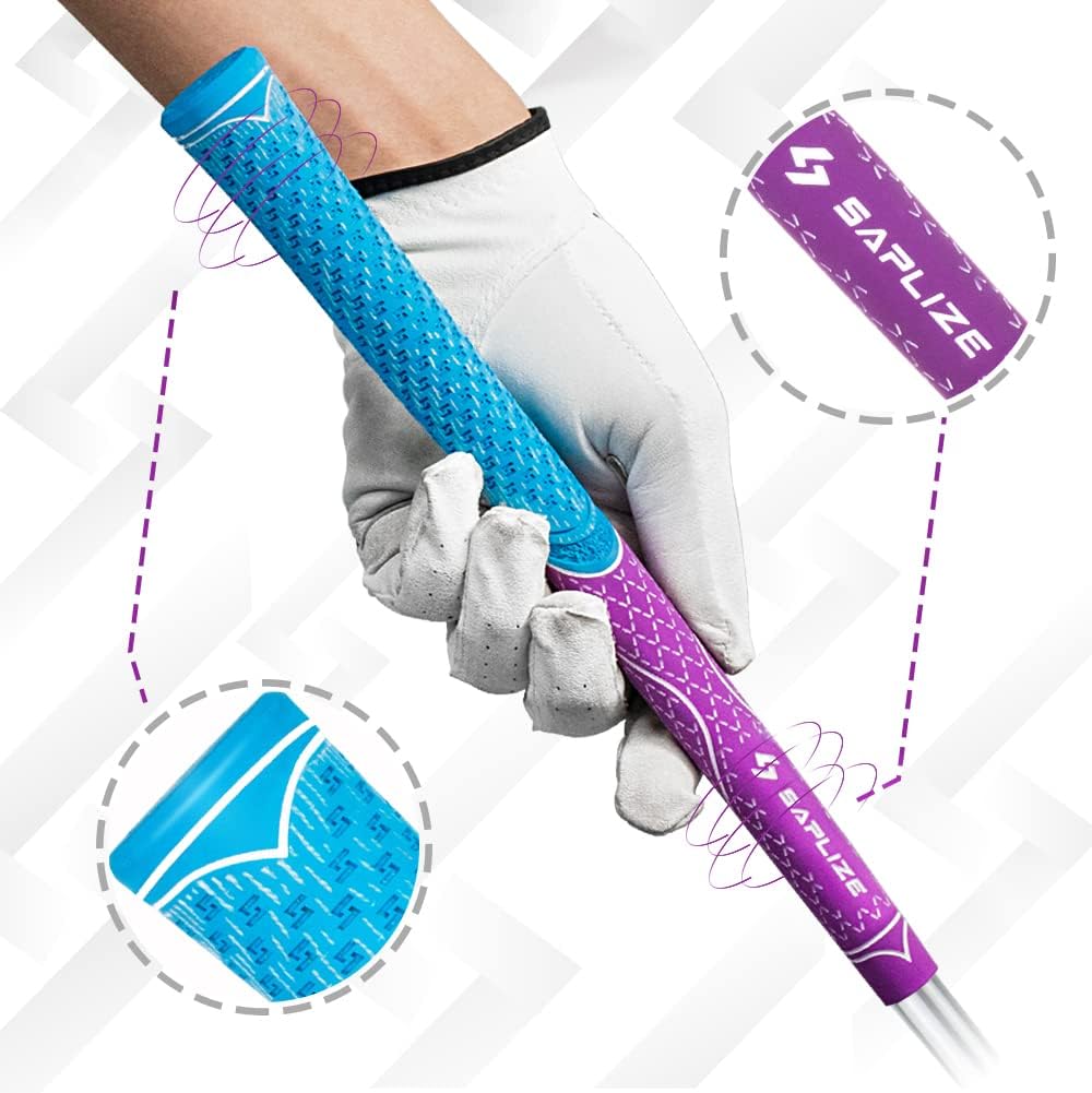SAPLIZE Golfgriffe, Paket A (13 Griffe und komplettes Regripping-Kit), Paket B (13 Griffe), 7 Farben