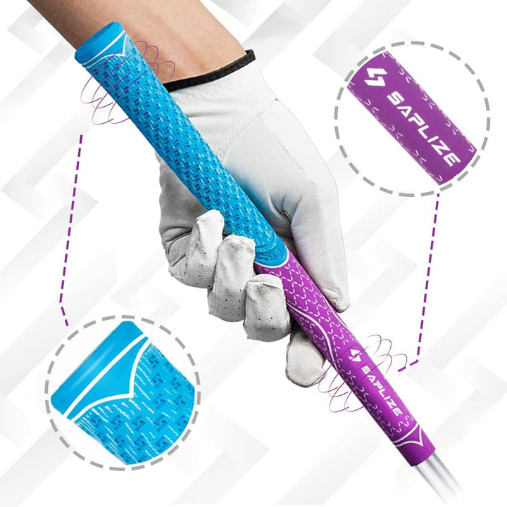SAPLIZE Golfgriffe, Paket A (13 Griffe und komplettes Regripping-Kit), Paket B (13 Griffe), 7 Farben