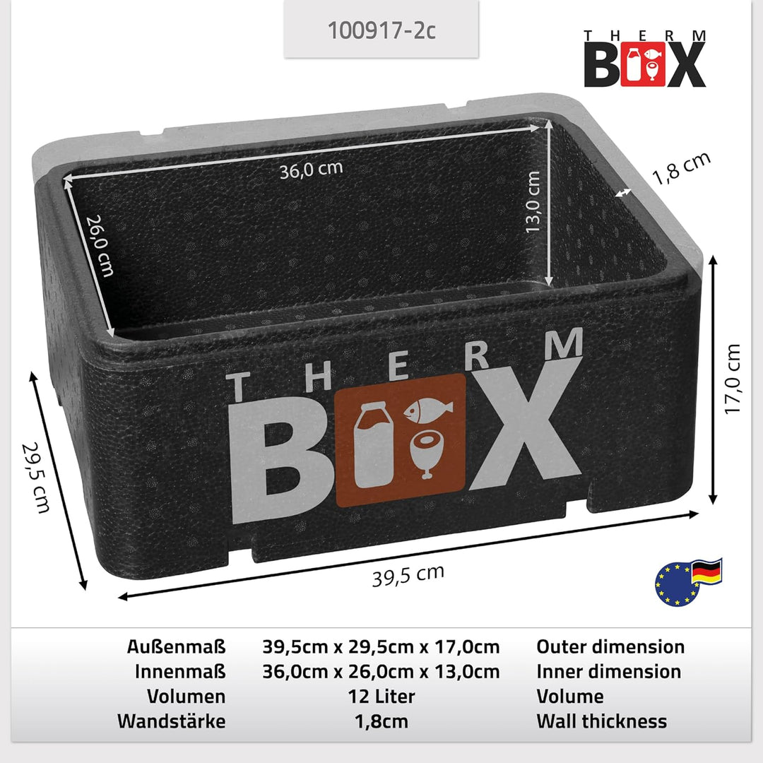THERM BOX Styroporbox Profi gross mit Kühlakku für Kühlbox Transportbox Thermobehälter Wiederverwend