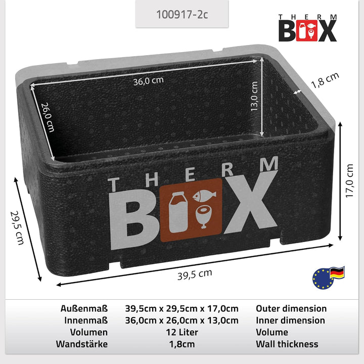 THERM BOX Styroporbox Profi gross mit Kühlakku für Kühlbox Transportbox Thermobehälter Wiederverwend