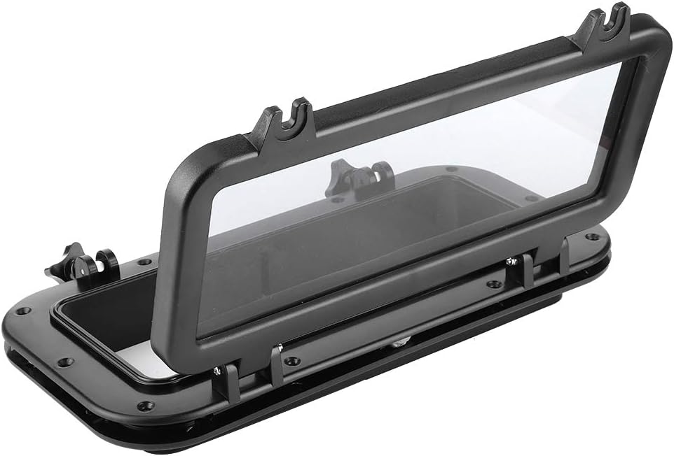 Ladieshow Boot Bullauge 4mm Öffnung Portlight Rechteckiges Bullauge Temperglas UV-beständige Fenster