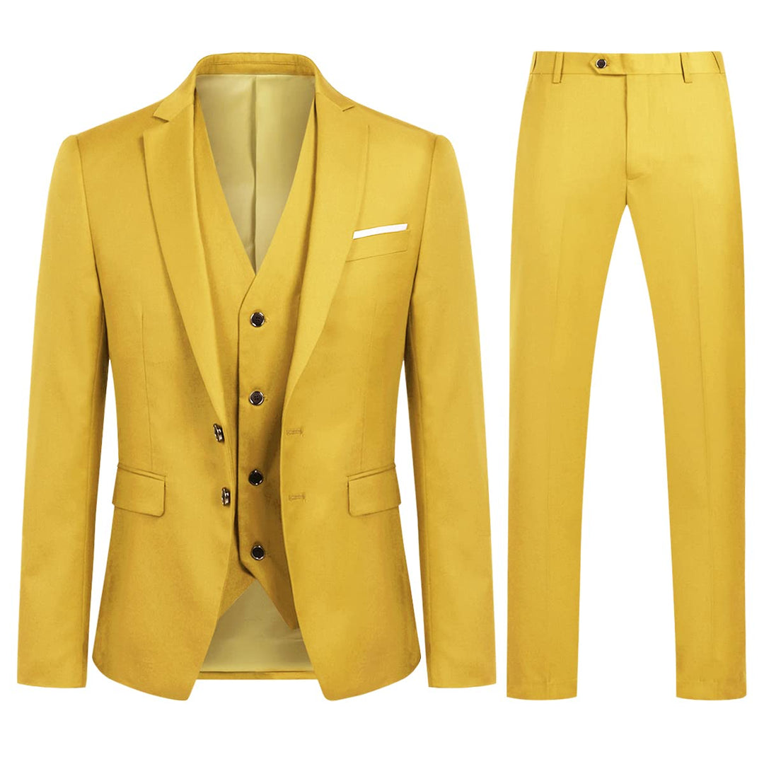 YOUTHUP Anzug Herren 3 Teilig Anzüge Slim Fit 2-Knopf Herrenanzug Modern Formell Sakko Weste Hose fü