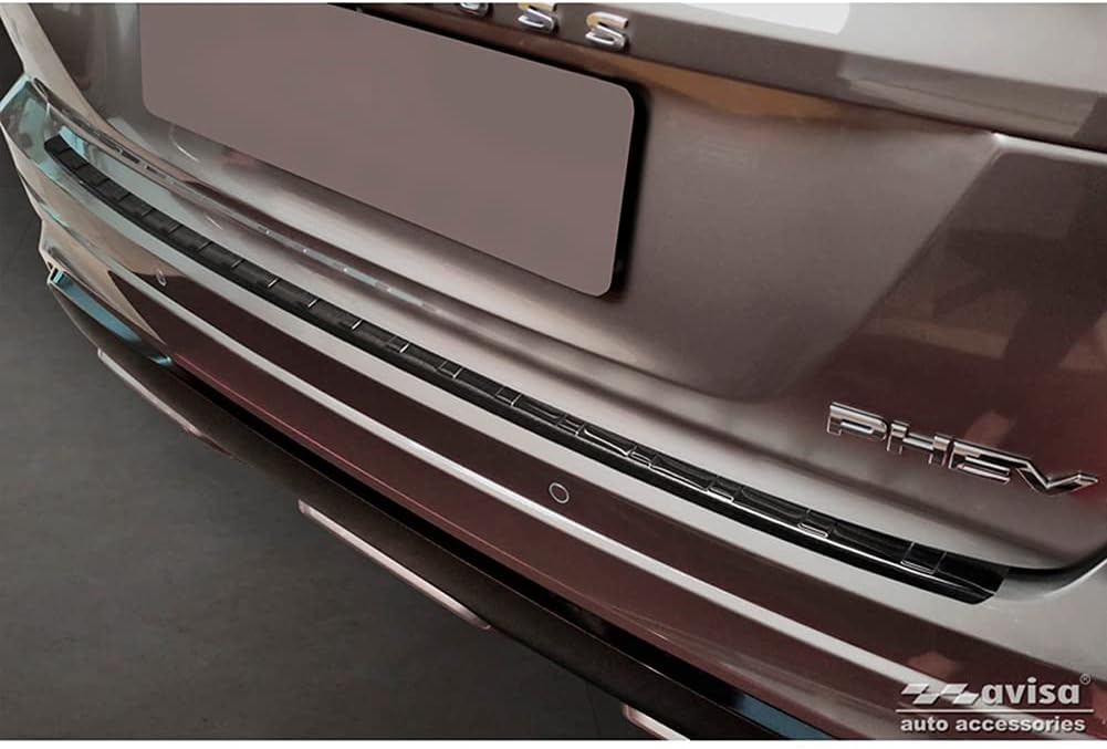 Schwarz Edelstahl Heckstossstangenschutz kompatibel mit Mitsubishi Eclipse Cross PHEV Facelift 2021-