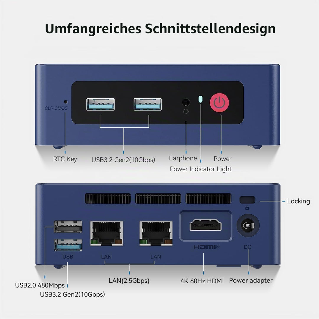Beelink Mini S13 Mini PC, Intel Twin Lake-N150(bis zu 3.6GHz), 16GB DDR4 RAM 500GB M.2 SSD, Desktop