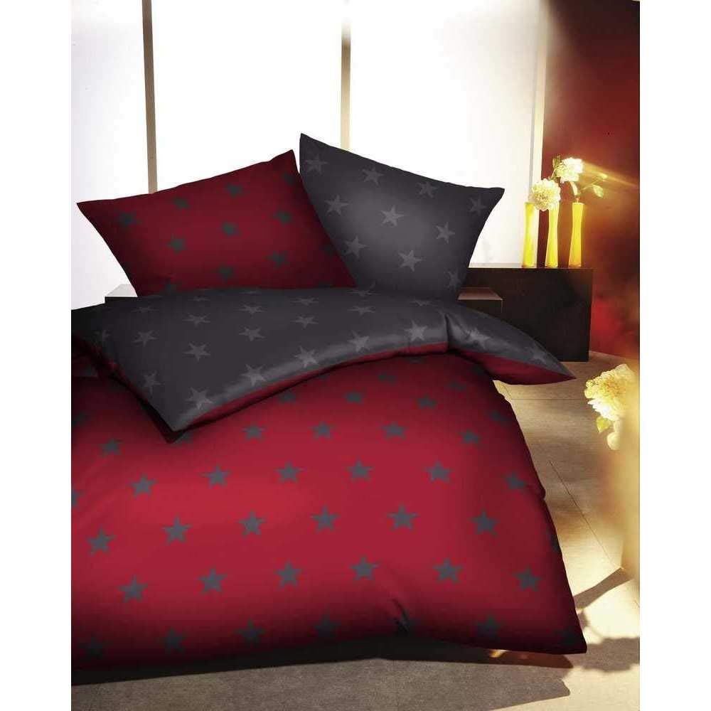 KAEPPEL Feinbiber-Bettwäsche Stars, 2-tlg. rubin, 135X200 CM Rubin 135X200 CM, Rubin 135X200 CM
