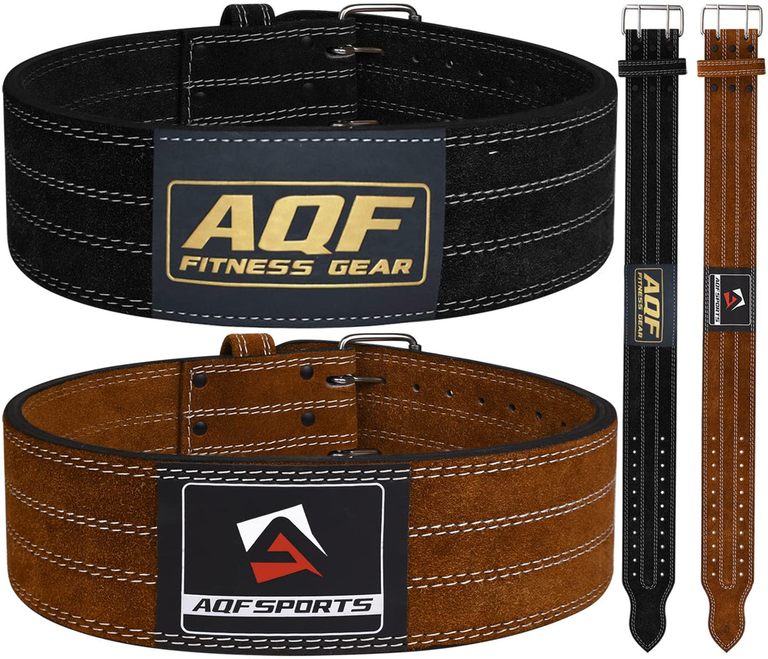 AQF Gewichthebergürtel 4" Leder Gepolsterte Kraftraining Gürtel, Lendenwirbelstütze Gürtel Mit Wildl