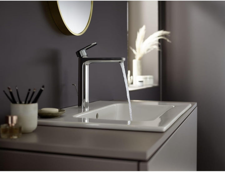 hansgrohe Waschtischarmatur Vernis Blend, Wasserhahn Bad mit Auslauf Höhe 190 mm, mit Zugstange, Bad