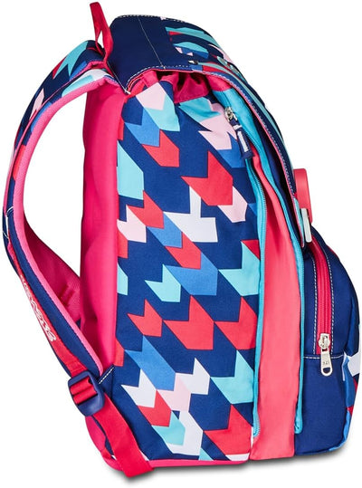 Seven Big Cherish Schulrucksack, faltbar, Blau/Rosa, ausziehbar, 28 l