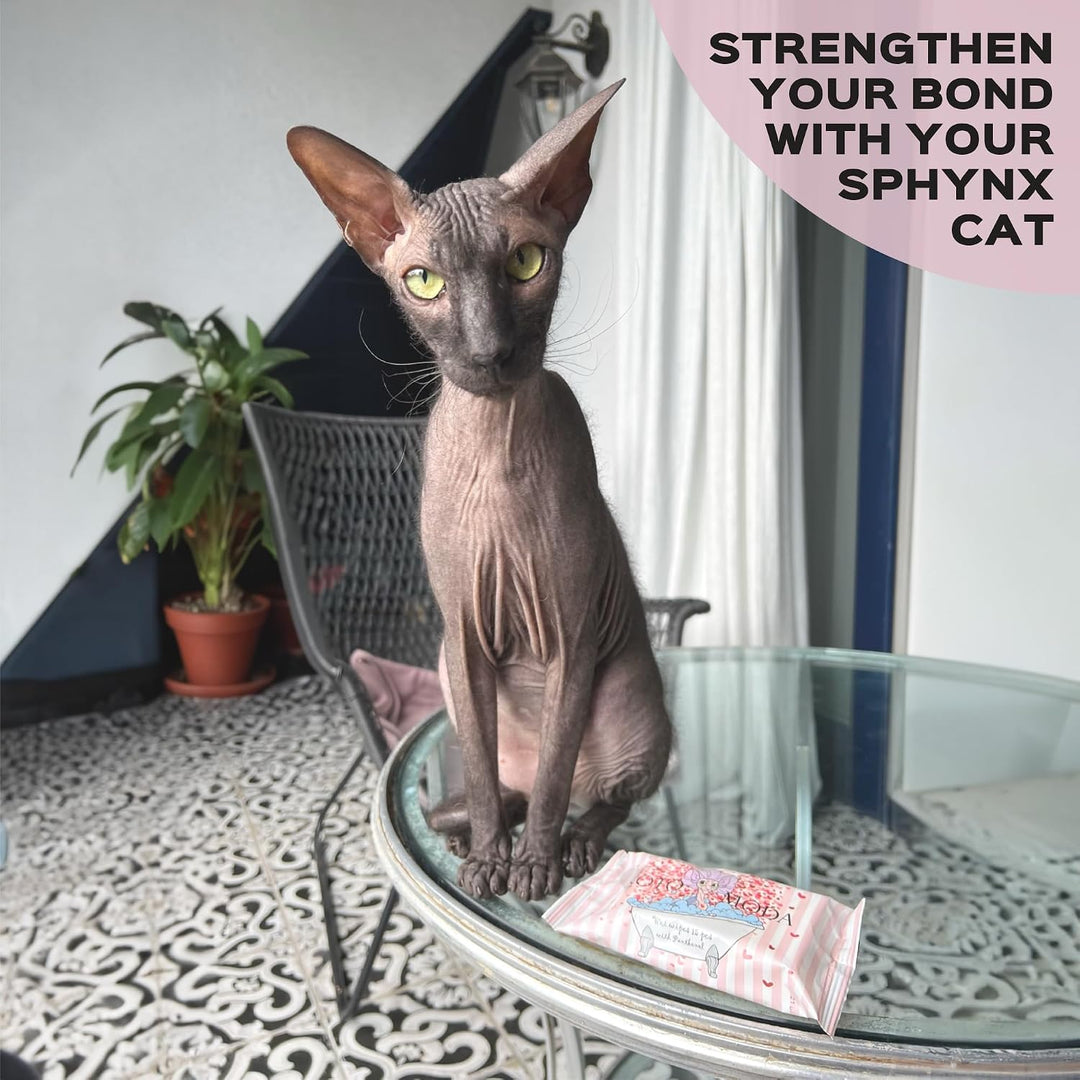 Feuchttücher mit Panthenol für Sphynx Katze für den täglichen Gebrauch (16 Packung/240 Stück) 1 stüc