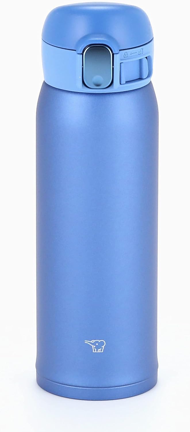 Zojirushi SM-WA48-AA Trinkflasche One-Touch-Edelstahlbecher Seamless 0,48L Blau