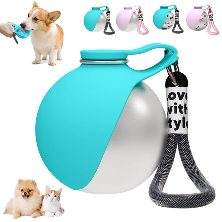 Trinkflasche Hunde Für Unterwegs, 285ml Edelstahl Hundetrinkflasche Für Unterwegs, Tragbare Auslaufs