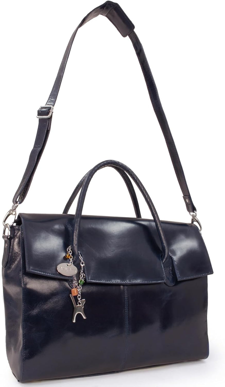 Catwalk Collection Handbags - Damen Leder Laptoptasche 17 Zoll - Arbeitstasche Extra Gross - Aktenta
