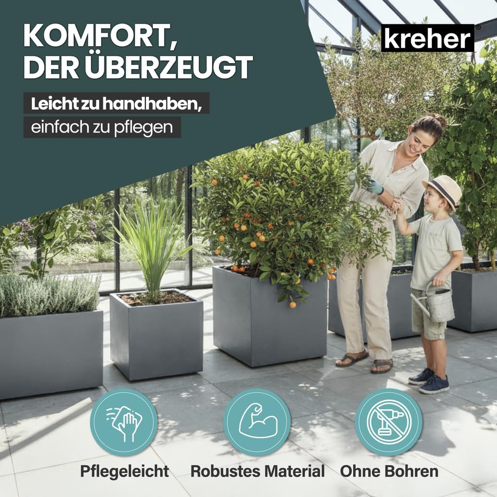 Kreher XL Pflanzkasten Millennium in verschiedenen Formaten und Farben. Tolle Naturstein Optik in Br