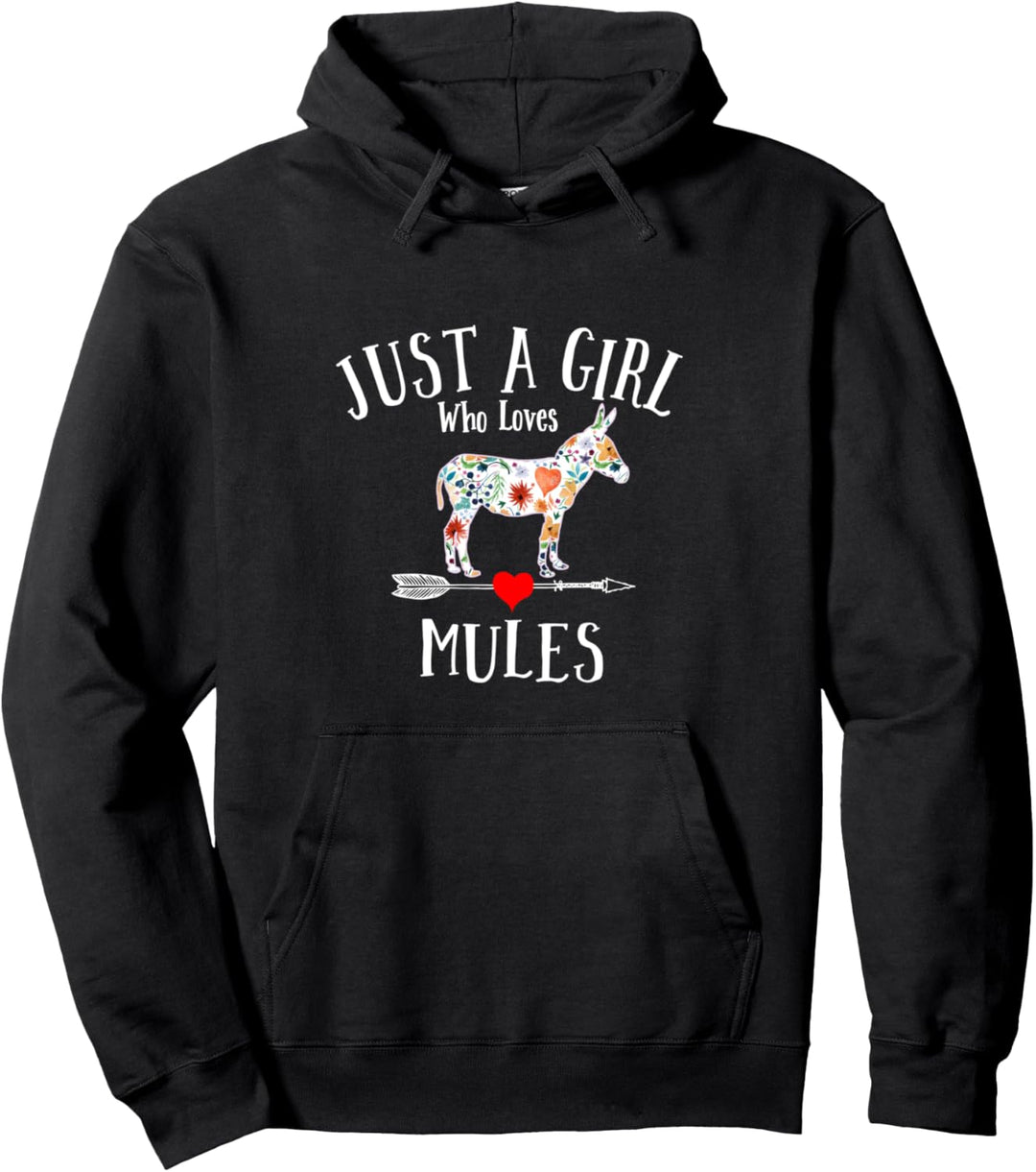 Just A Girl Who Loves Mules Niedliches Design für Frauen und Mädchen. Pullover Hoodie