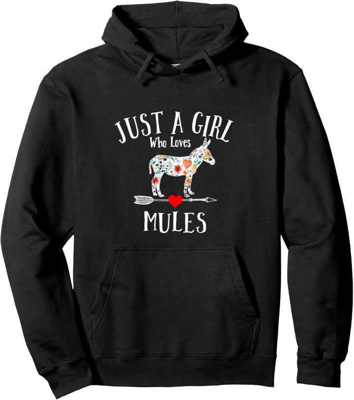 Just A Girl Who Loves Mules Niedliches Design für Frauen und Mädchen. Pullover Hoodie