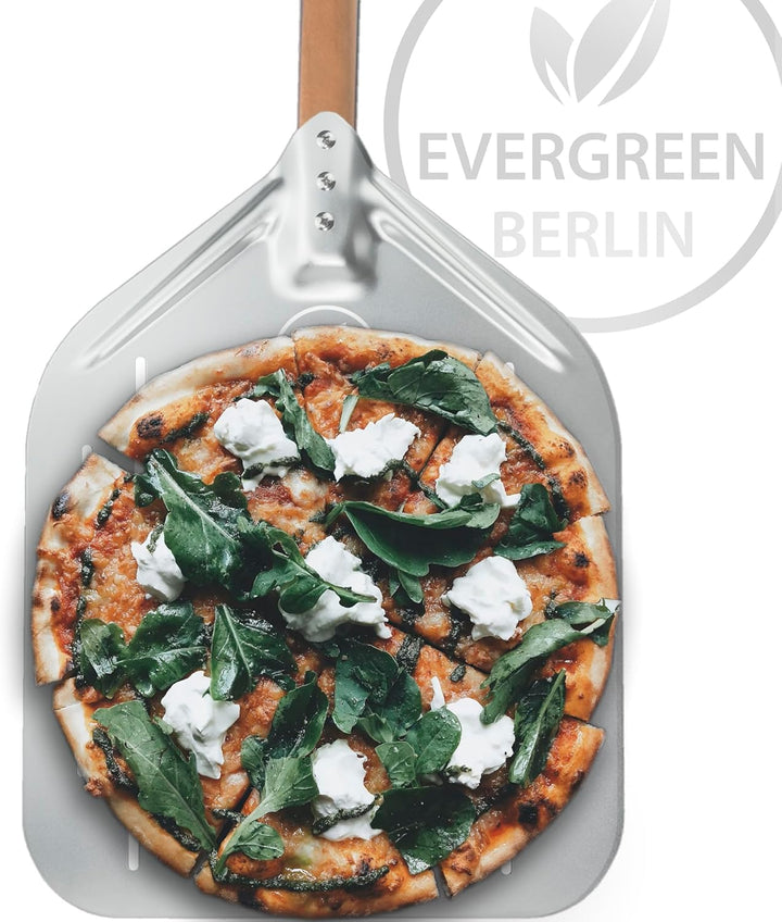 EVERGREEN BERLIN | DAS ORIGINAL - Pizzaschieber Perforiert - Pizzaschaufel gelocht aus Aluminium und