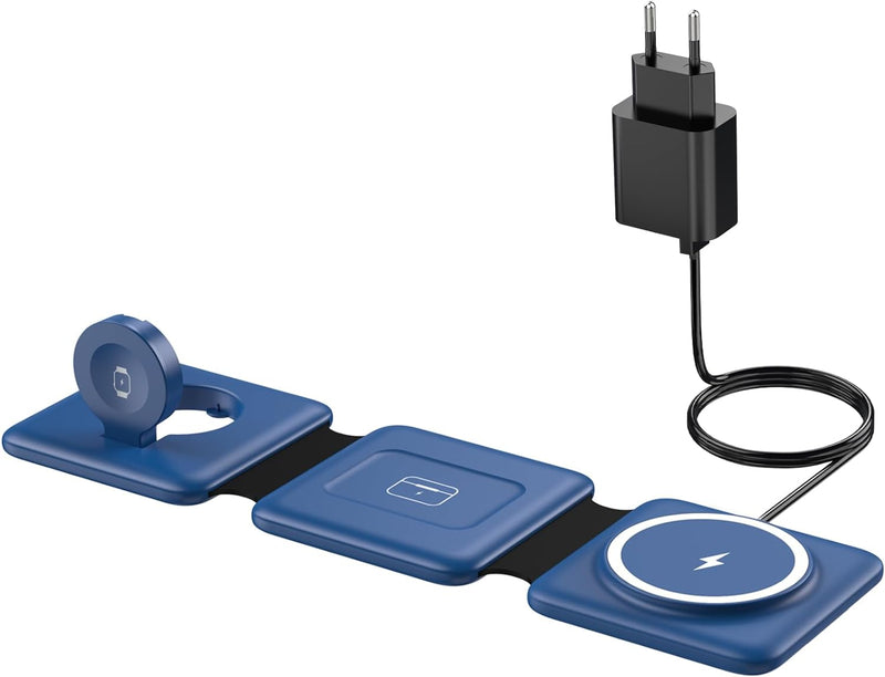 Mag-Safe Ladestation Für iPhone und Apple Watch: 3 in 1 Travel Charging Station Kompatibel mit iPhon