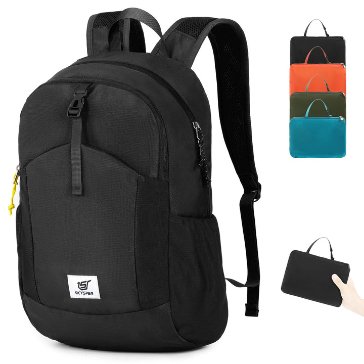 SKYSPER Faltbarer Rucksack RFID-Schutz, 20L kleiner Rucksack Wanderrucksack Damen Herren Tagesrucksa