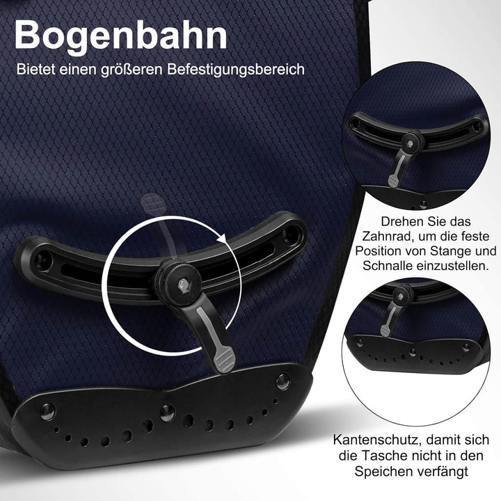 toptrek Fahrradtasche Gepäckträger, Wasserdicht Fahrradtaschen für Gepäckträger mit Schnalle der Neu