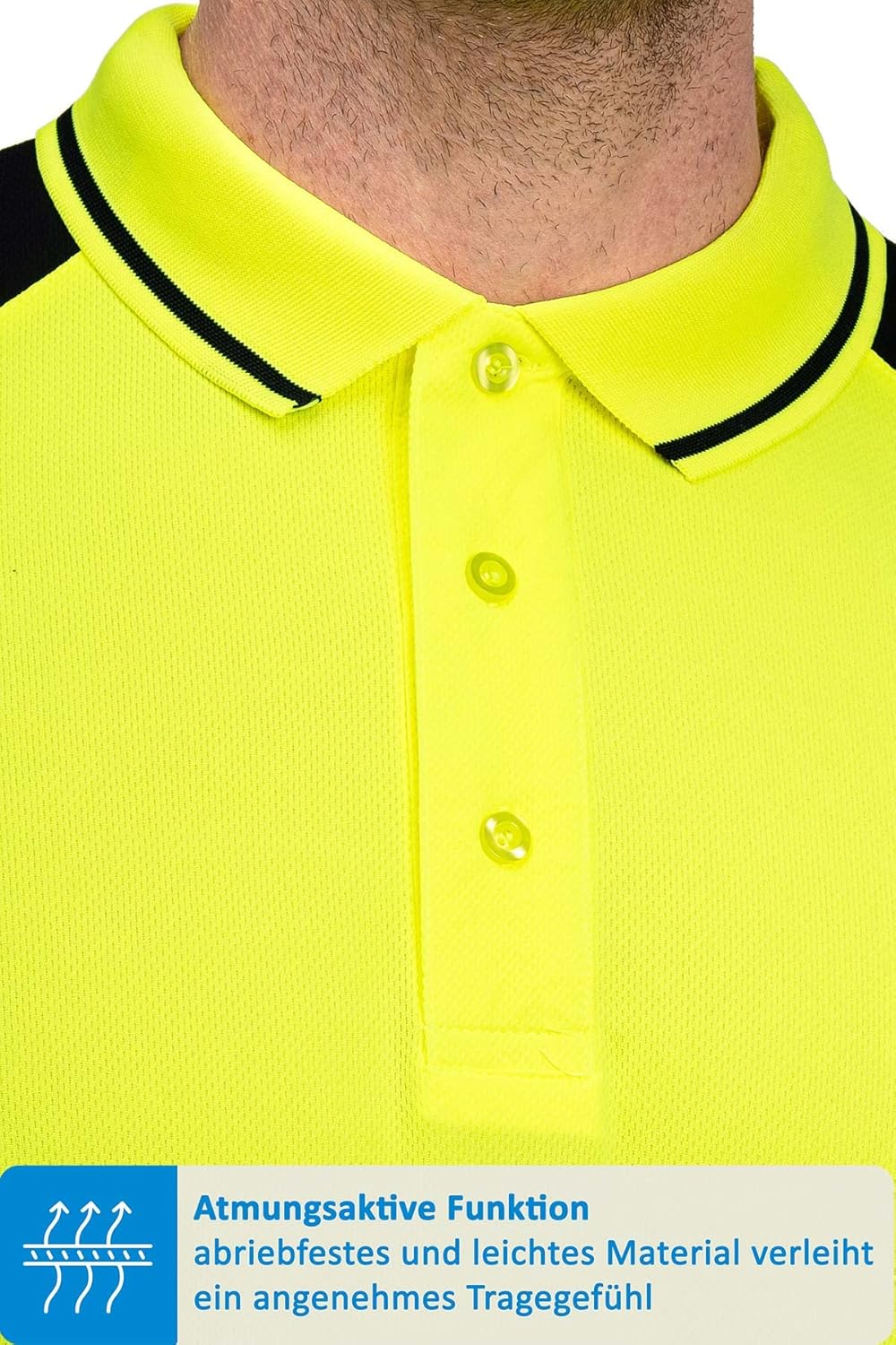 Mivaro Herren Warnschutz Poloshirt, Hohe Sichtbarkeit durch Reflexstreifen EN ISO 20471 Klasse 2, L