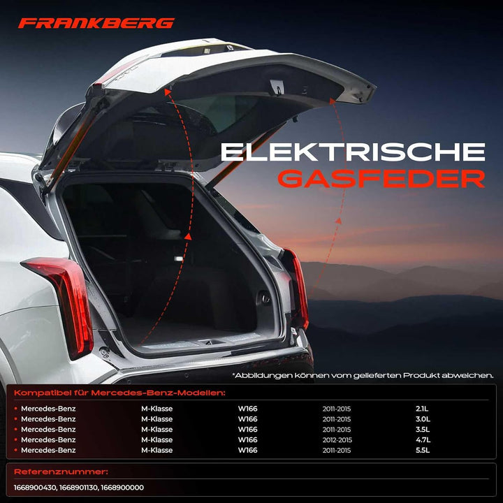 Frankberg 1x Elektrische Gasfeder Gasdruckfeder Heckklappe Rechts Kompatibel mit M-Klasse W166 ML63