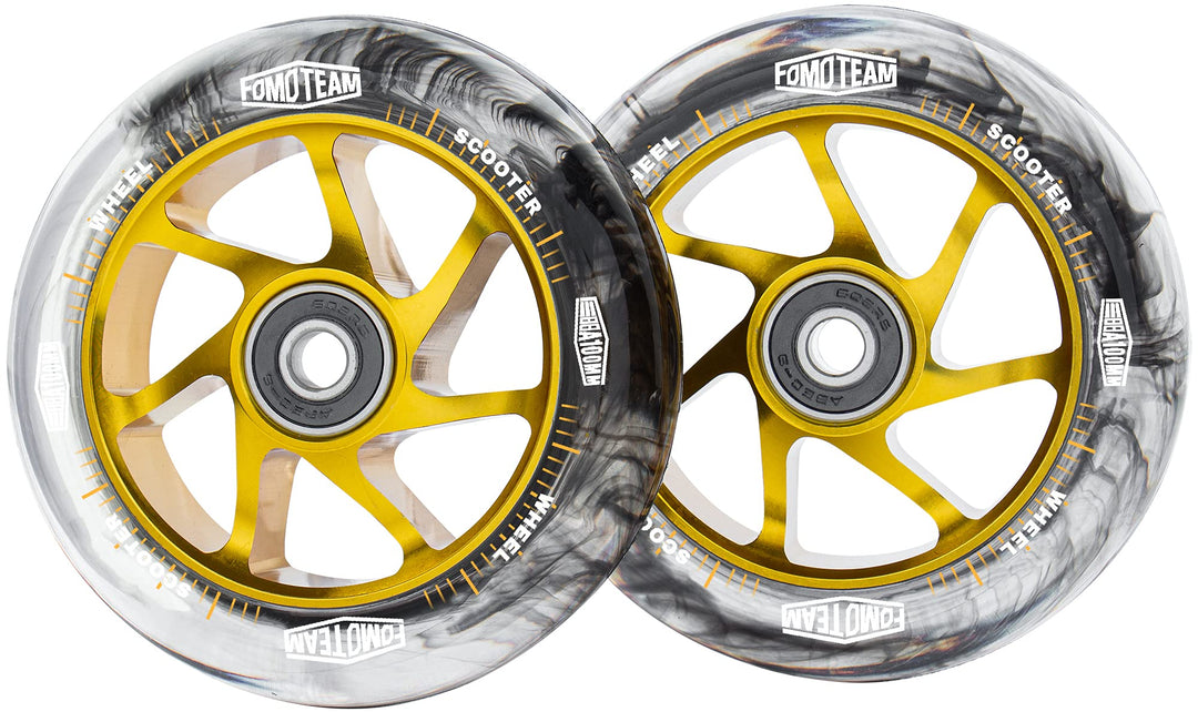 fomo team Scooter Ersatzräder scooter Rollen Räder 100mm24mm Aquarelleffekt EIN Paar mit ABEC-9 Kuge