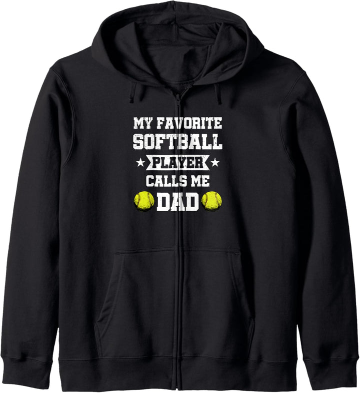 Mein Lieblings-Softball-Spieler nennt mich Papa Vatertag Kapuzenjacke