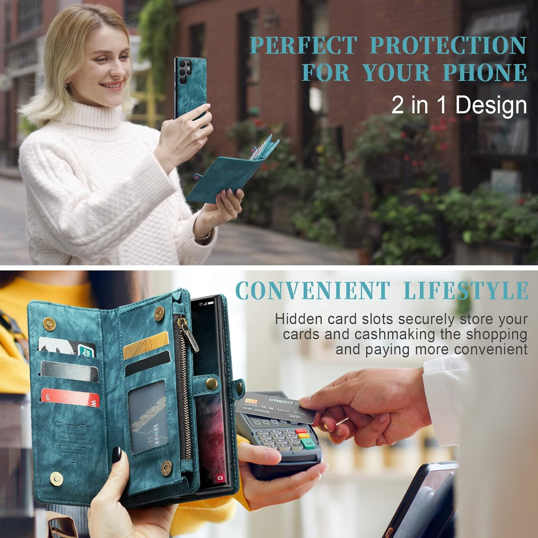 UFinetech Abnehmbar Magnetische Samsung Galaxy Note 20 Ultra Hülle Tasche Case Stylish Luxus TPU Led